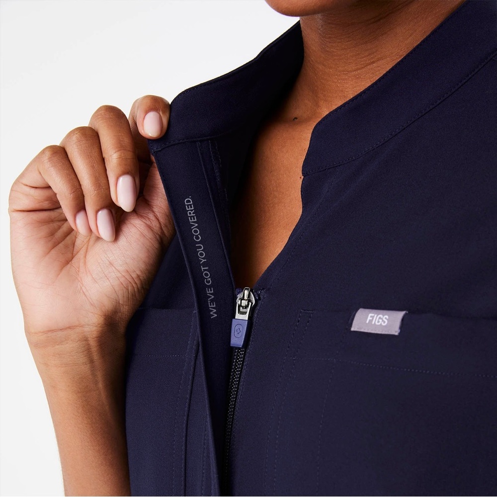 FIGS Rafaela Cargo Wide Leg ScrubJumpsuit™ in Navy Size L - Picture 4 of 11